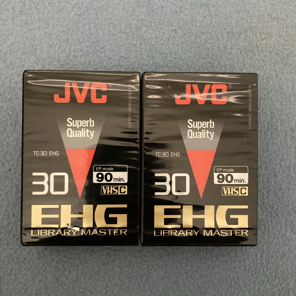NIB JVG TC-30 EHG Library Master Blank VHS-C Tape - EP Mode 90 min. - Set of 2